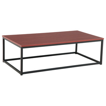 Coffee Table, Red Brown Rectangular