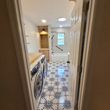 Transitional Contemporary Bathroom Laundry Room Remodel