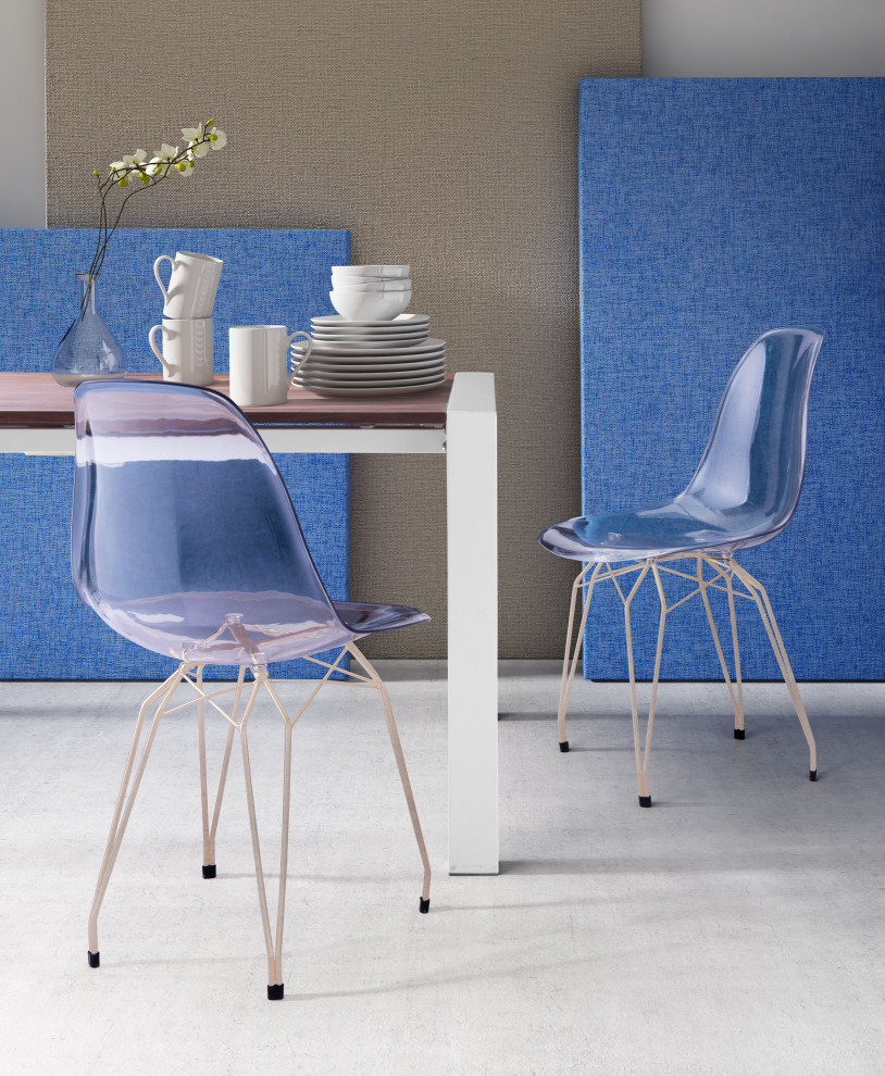 Zuo Modern Shadow 100262 Dining Chairs, Transparent and Gold, Set of 2 - Contemporary - Dining ...