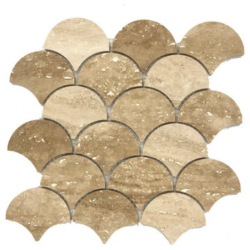 Patara Laguna Pattern 12"x12" Honed Travertine Mesh Mosaic Tile (10sqft per box)