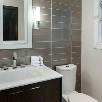 Marble and Glass Tile 3/4 Bath