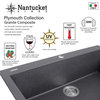 Nantucket Sinks Undermount Workstation Granite Composite, Nano Black