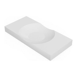 ADM Bathroom Design - ADM Circular Wall Mounted Sink, White, 39", Glossy White - Bathroom Sinks