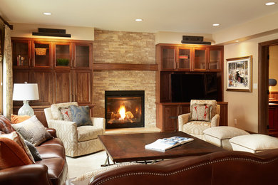 Example of a huge classic living room design in Edmonton