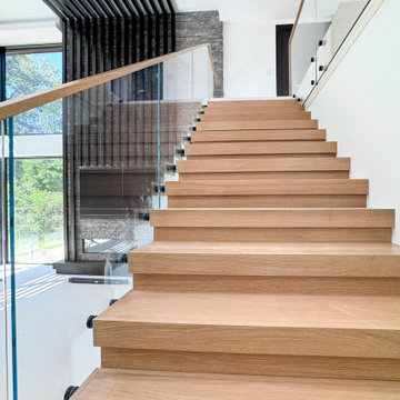 Project #126 | Contemporary Staircases with Integrated LEDs & Glass Railing