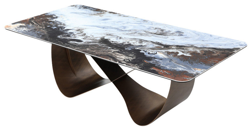 Tiffany Rectangular Dining Table, Multicolor - Contemporary - Dining ...