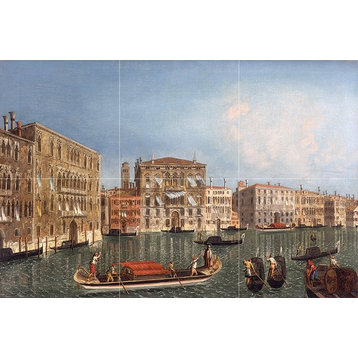 Tile Mural the Grand Canal Venice With Palazzo Foscar, Ceramic Glossy