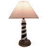 Cape Hatteras Black and White Striped Lighthouse Lamp