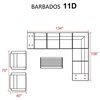 TK Classics Barbados 11 Piece Patio Wicker Sofa Set 11d in Terracotta