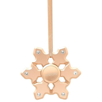 Rose Gold Plated Hanging Christmas Tree Snowflake Spinner Ornament