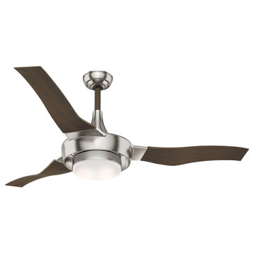 Casablanca 64" Perseus Brushed Nickel Ceiling Fan With Light and Wall Control
