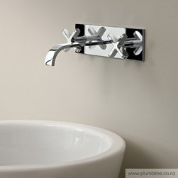 Riviera Wall Mount Basin Mixer With Backplate - Bathroom Sink Taps