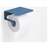 Slim Toilet Paper Holder With Lid, Matte Blue
