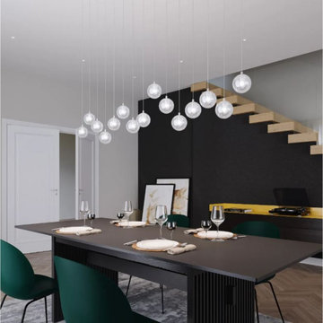 Alan Mizrahi Polished Chrome Bubble Pendant for Elegant Dining Areas