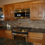 Kitchen Remodel using existing oak cabinets - Traditional  