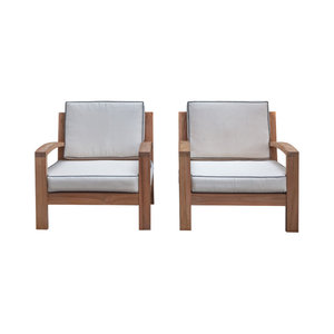 South Bay Deep Seating Collection Modern Patio Furniture And Maldives Teak Wood Outdoor Deep Seating Club Chair With Cushions Set Of 2