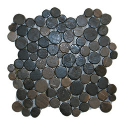 Glazed Grey Marble Moon Mosaic Tile - Mosaic Tile