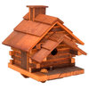 Conestoga Log Cabin Birdhouse, Medium, Natural Cedar