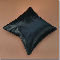 Cowhide Pillow: Black - Decorative Pillows