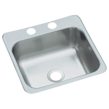 Sterling  15"x15" Stainless Steel Single Bowl Kitchen Sink, Satin