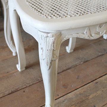 Set of 6 French Country Louis XV Style Cane Back Dining Chairs