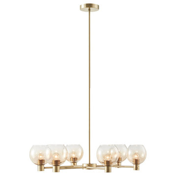 INK+IVY Blaire Modern Ombre Glass Globe 6-Light Chandelier, Gold
