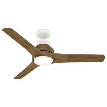 Hunter 52" Lakemont Outdoor Matte White Ceiling Fan, LED and Handheld Remote
