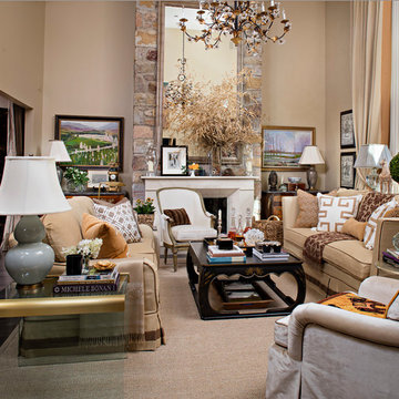 Chic Living Room in Gladwyne, PA