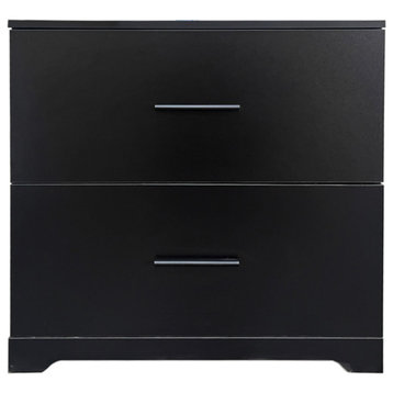 TATEUS 2 -Drawer Lateral Filing Cabinet,Storage Filing Cabinet, Black
