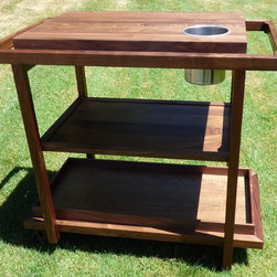 Walnut Bar Cart - Bar Carts
