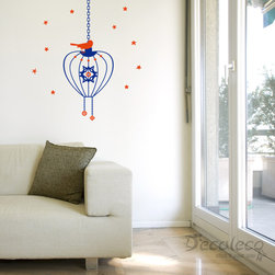 Magical bird cage with mystical stars wall decal - Wall Decals