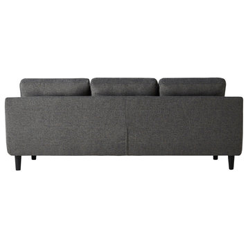 Left Facing Chaise Convertible Sofa Bed in Charcoal Grey