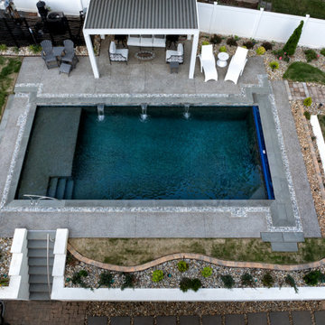 Residential Pool with Sun Shelf and Automatic Cover in Greensboro, NC