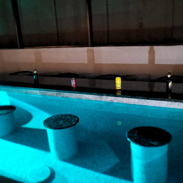 Party Pool in Apopka with Bar, Spa, Sun Ledge and Table.