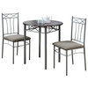 Cappuccino / Silver Metal 3Pcs Bistro Set