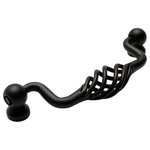 Cosmas - Cosmas 9993-96FB Flat Black Birdcage Cabinet Pull, 3-3/4" Hole Centers - Hole Centers / Drilling: 3-3/4"
