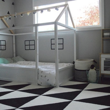 Monochrome graphic toddler room