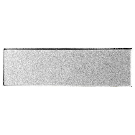 Forever 3"x12" Straight Edge Glass Subway Tile,Glossy Silver, Set of 56