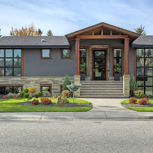 75 Most Popular Grey Split-level Exterior Design Ideas for August 2020 ...