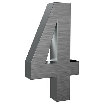 5 in Steel Backlit LED Floating Address Number, Up-Scale Modern Look LumaNumbers