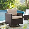 Palm Harbor Outdoor Wicker Swivel Rocker Chair, Cushions: Sand