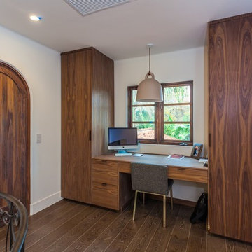 Walnut Office Cabinets and Window Desk