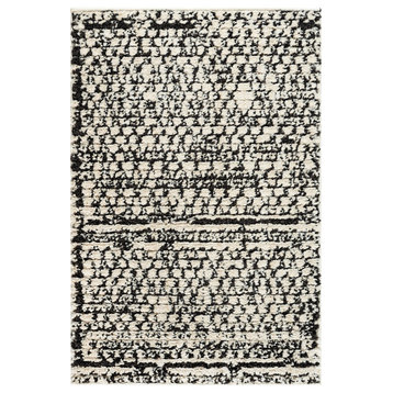 Contemporary Radiance 2'2"x3' Rectangle Black-Beige Area Rug