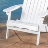 GDF Studio Milan Outdoor Folding Wood Adirondack Chair, White