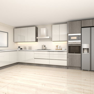 Handleless Modern Kitchen Cashmere | Inspired Elements | London