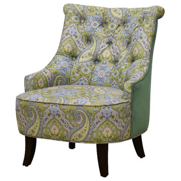 FurnitureR 27.5" Wide Pattern Upholstered Wingback chair