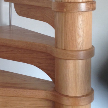 Small Oak spiral staircase for a seafront apartment in Falmouth.