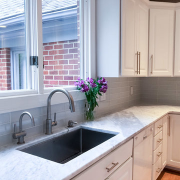 Modern White Kitchen with Marble
