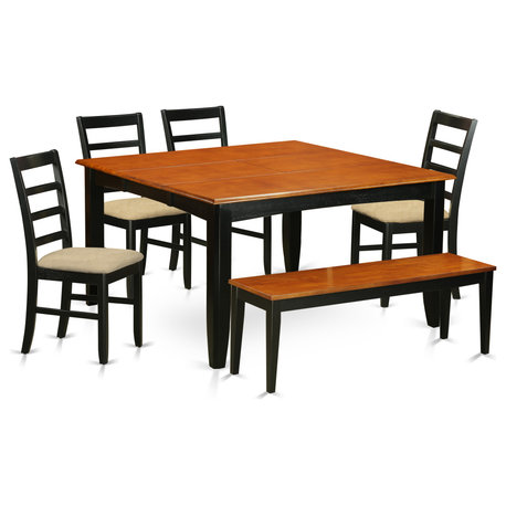 6-Piece Dining Room Set With Bench, Table and 4 Dining Chairs