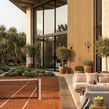 Terraza Casa Lacum — Cancha privada entre madera y olivos